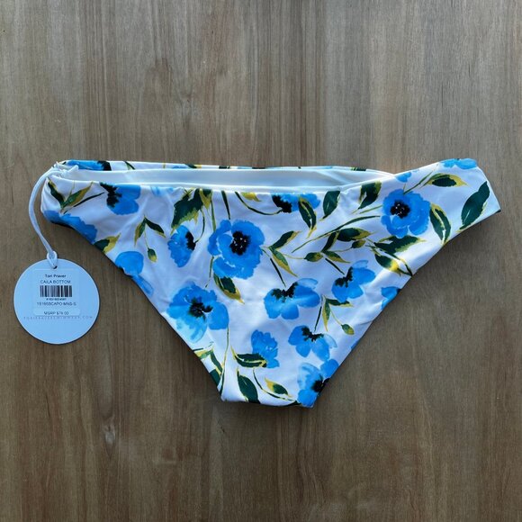 TORI PRAVER CAILA BOTTOM Women’s Floral Ruched Sides Lined Bikini Bottoms sz S - Picture 3 of 6